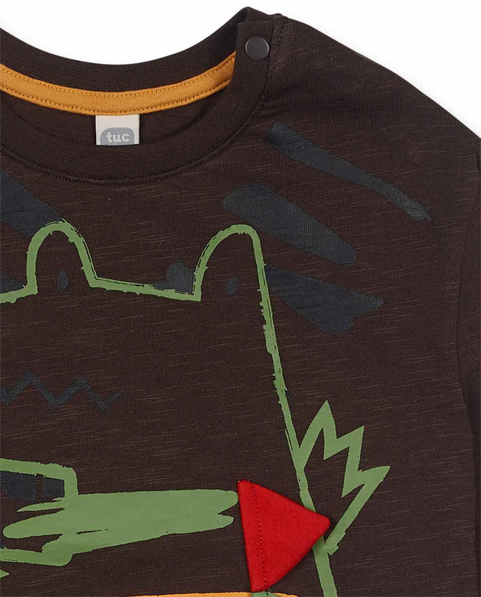 Camiseta punto marrón niño My Troop