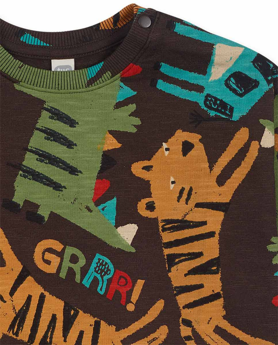 Sudadera felpa marrón niño My Troop