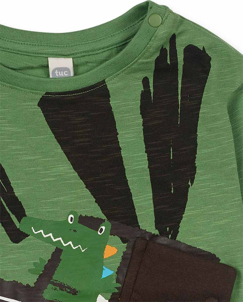 Camiseta punto verde de niño My Troop