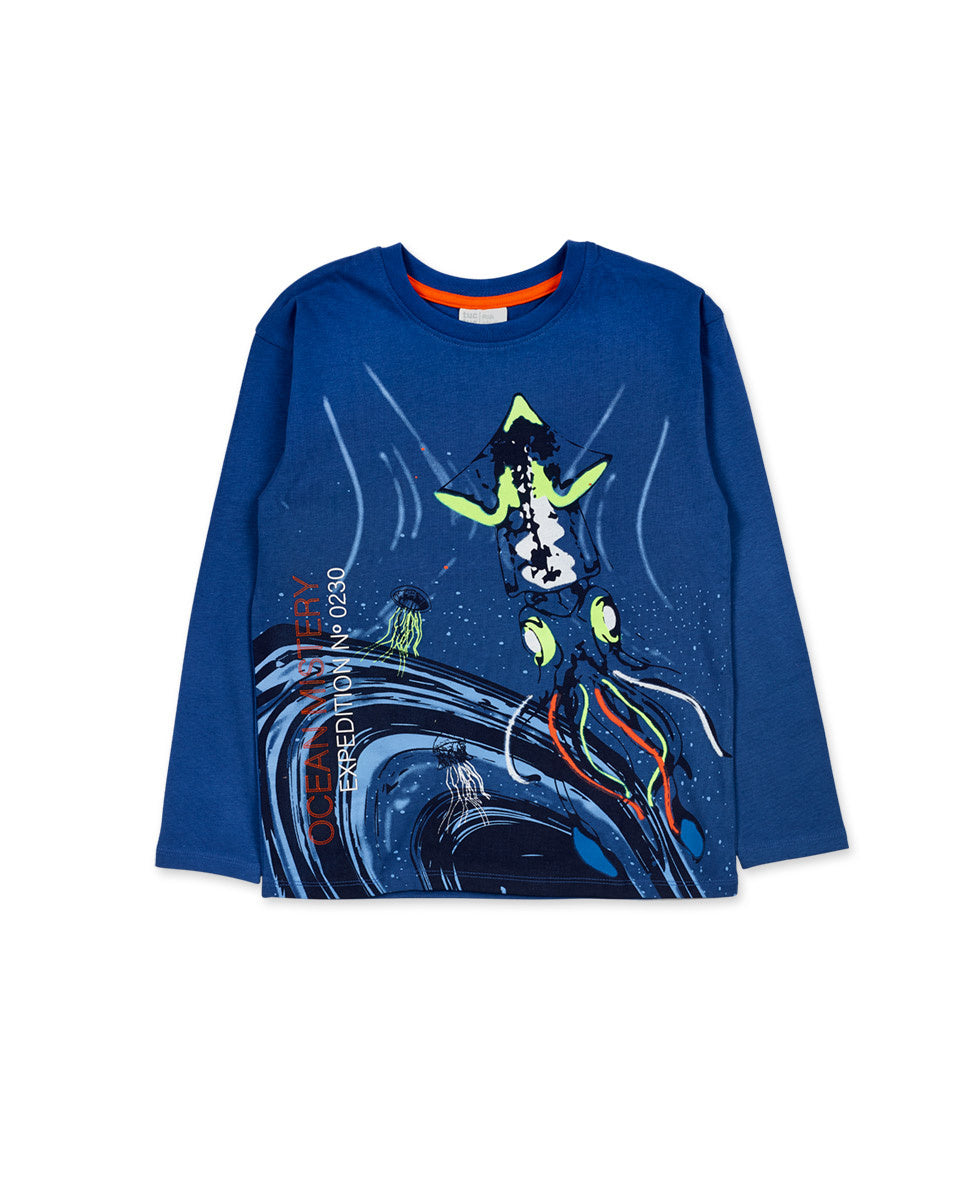 Camiseta punto azul niño Ocean Mistery