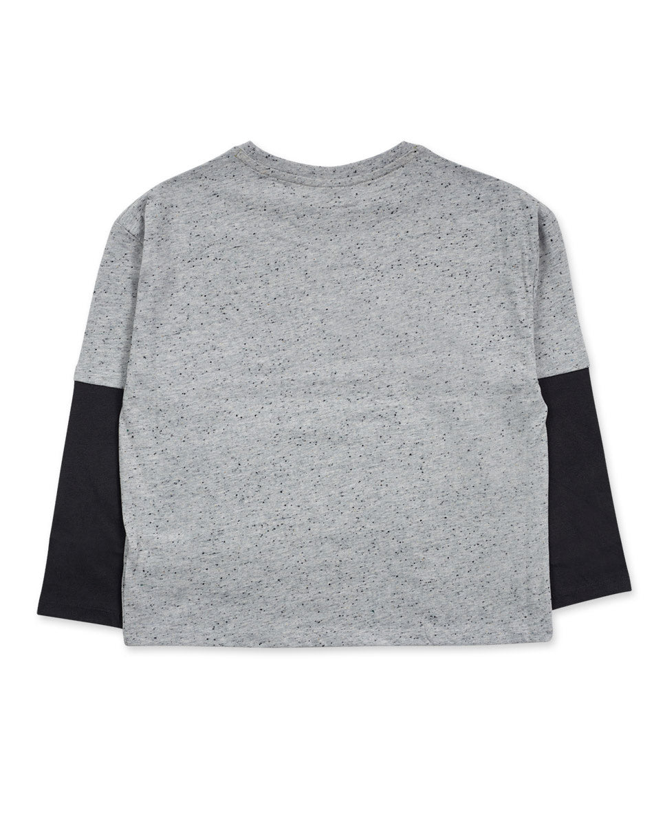 Camiseta punto gris combinado niño The New Artists