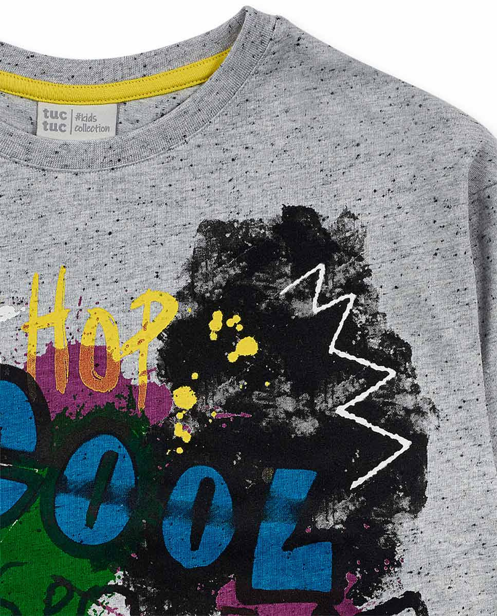 Camiseta punto gris combinado niño The New Artists