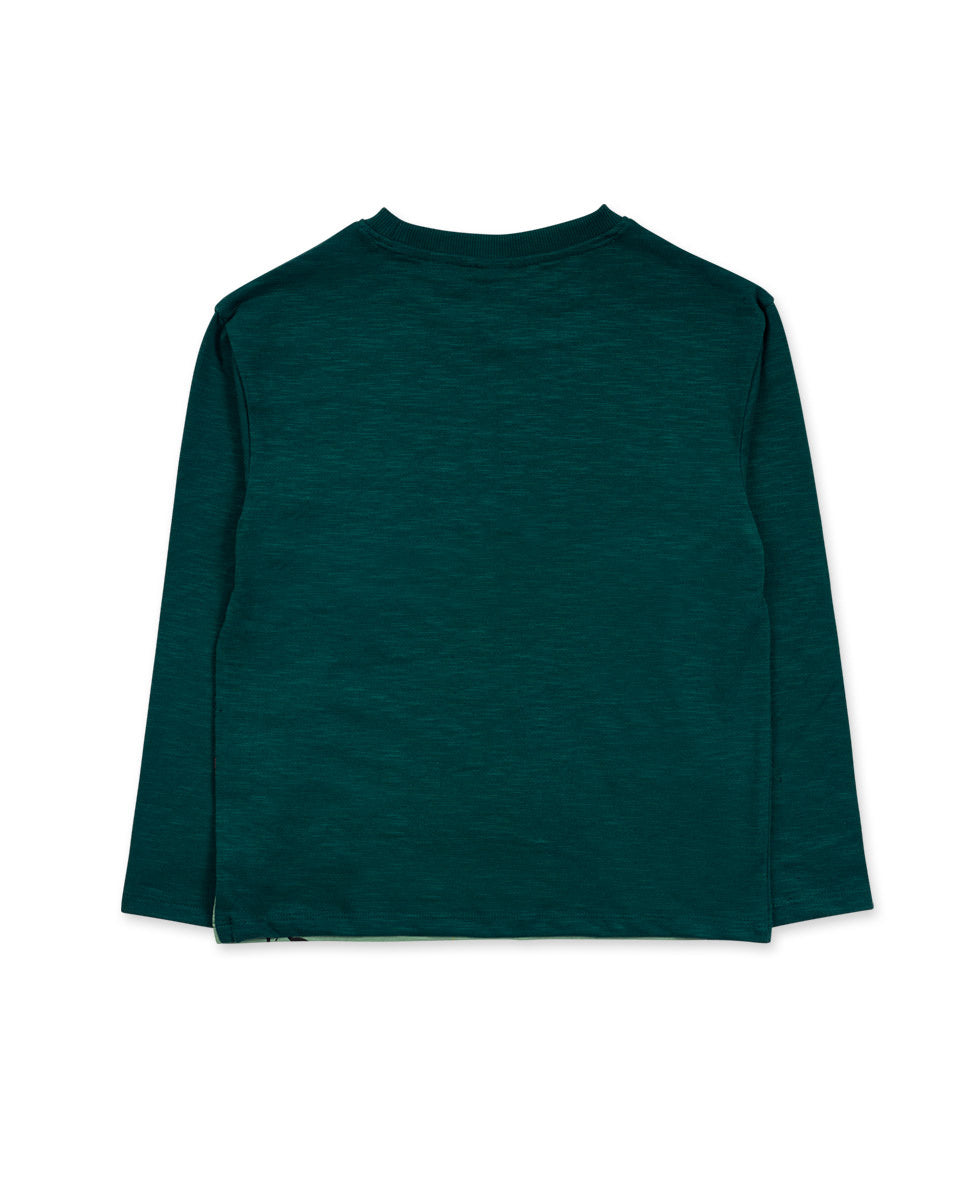 Camiseta punto verde oscuro niño New Era