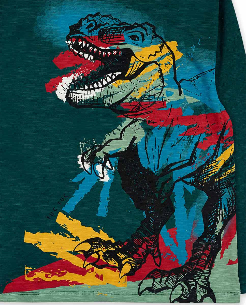 Camiseta punto verde oscuro niño New Era