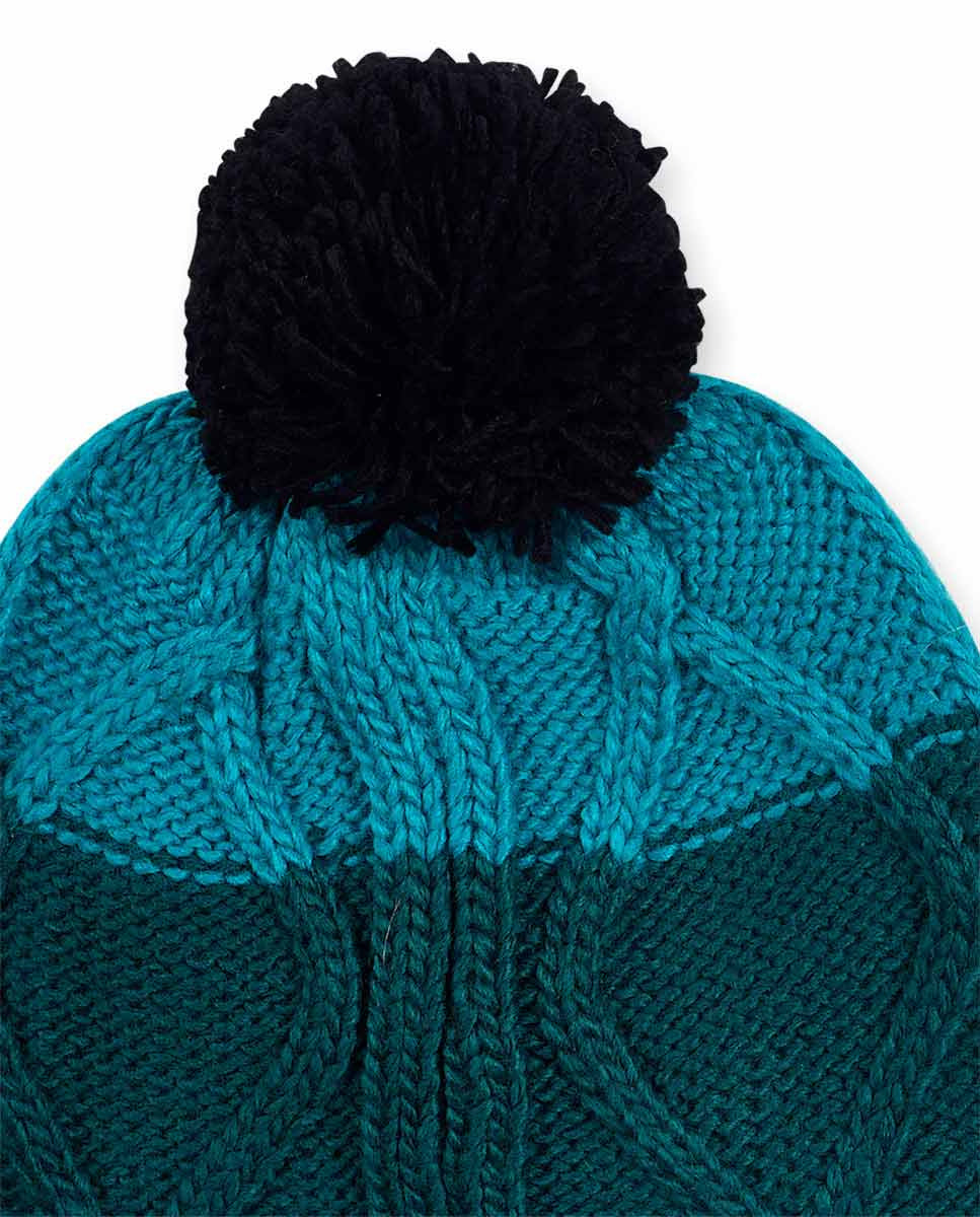 Gorro y bufanda tricot verde niño New Era