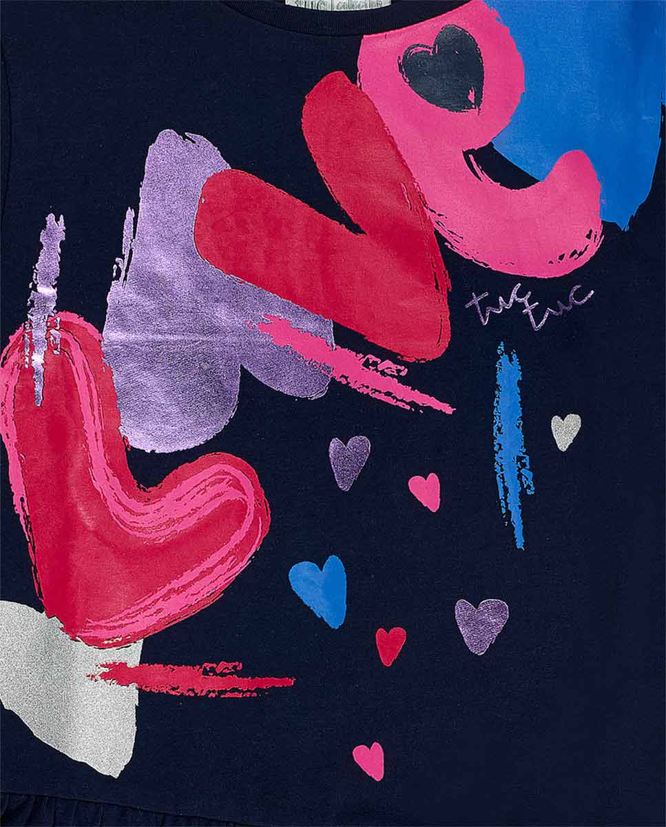 Camiseta punto azul niña Fav Things