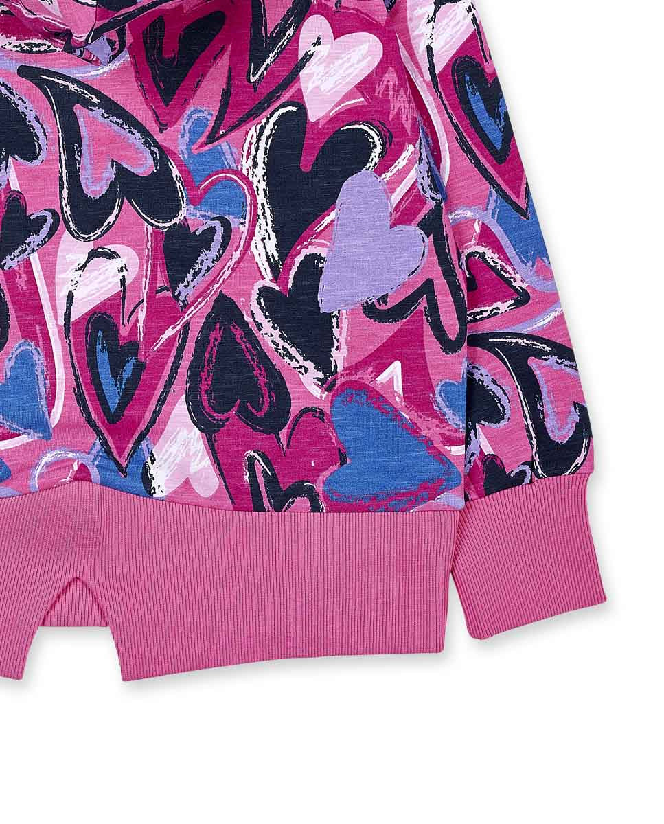 Sudadera felpa fucsia estampado niña Fav Things
