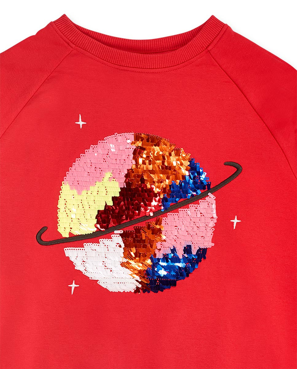 Conjunto felpa punto rojo niña Natural Planet