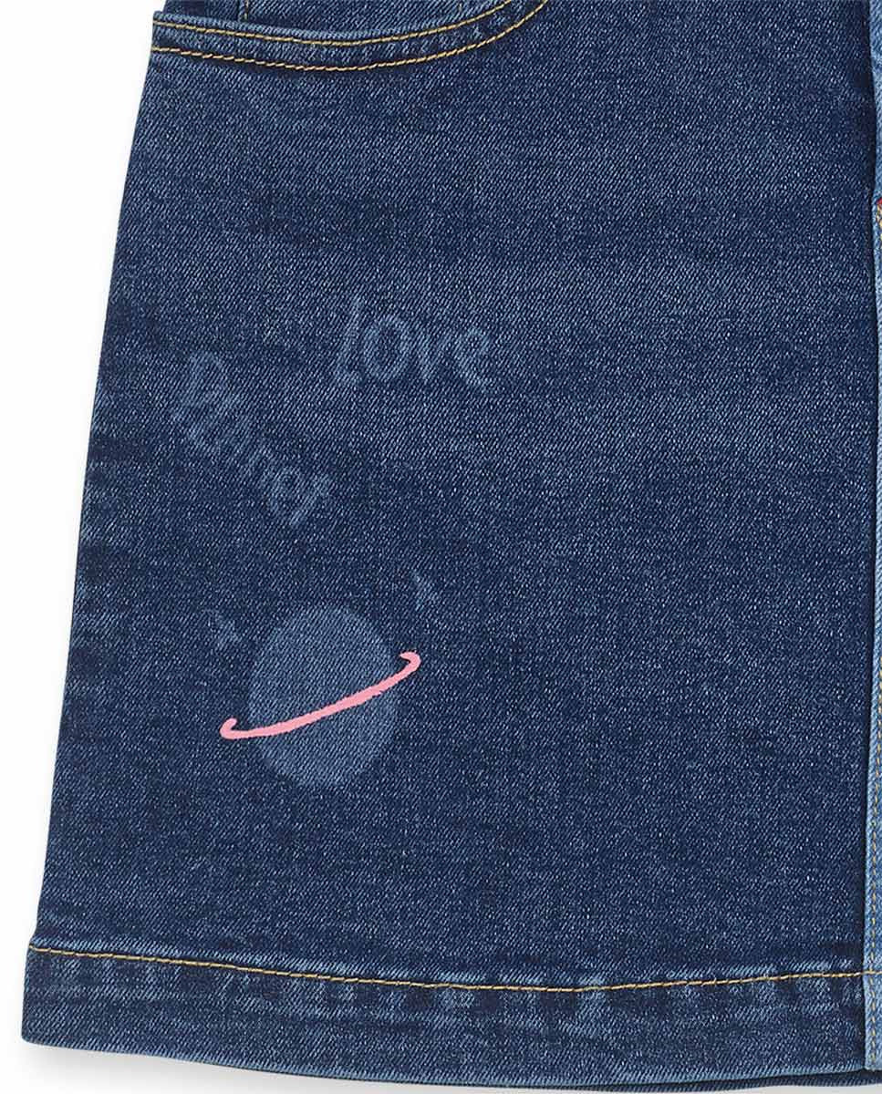 Falda denim azul niña Natural Planet