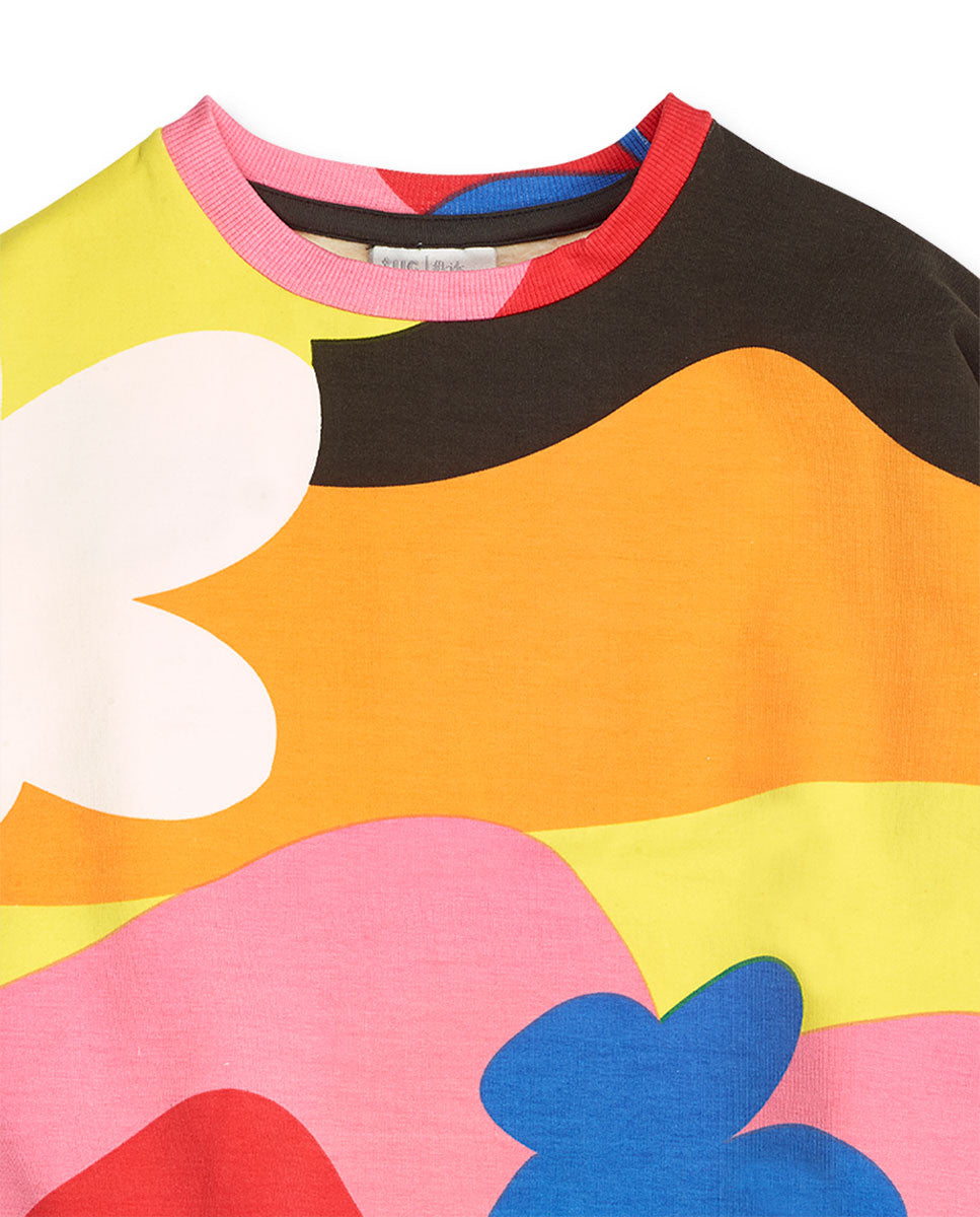Sudadera felpa estampado niña Natural Planet