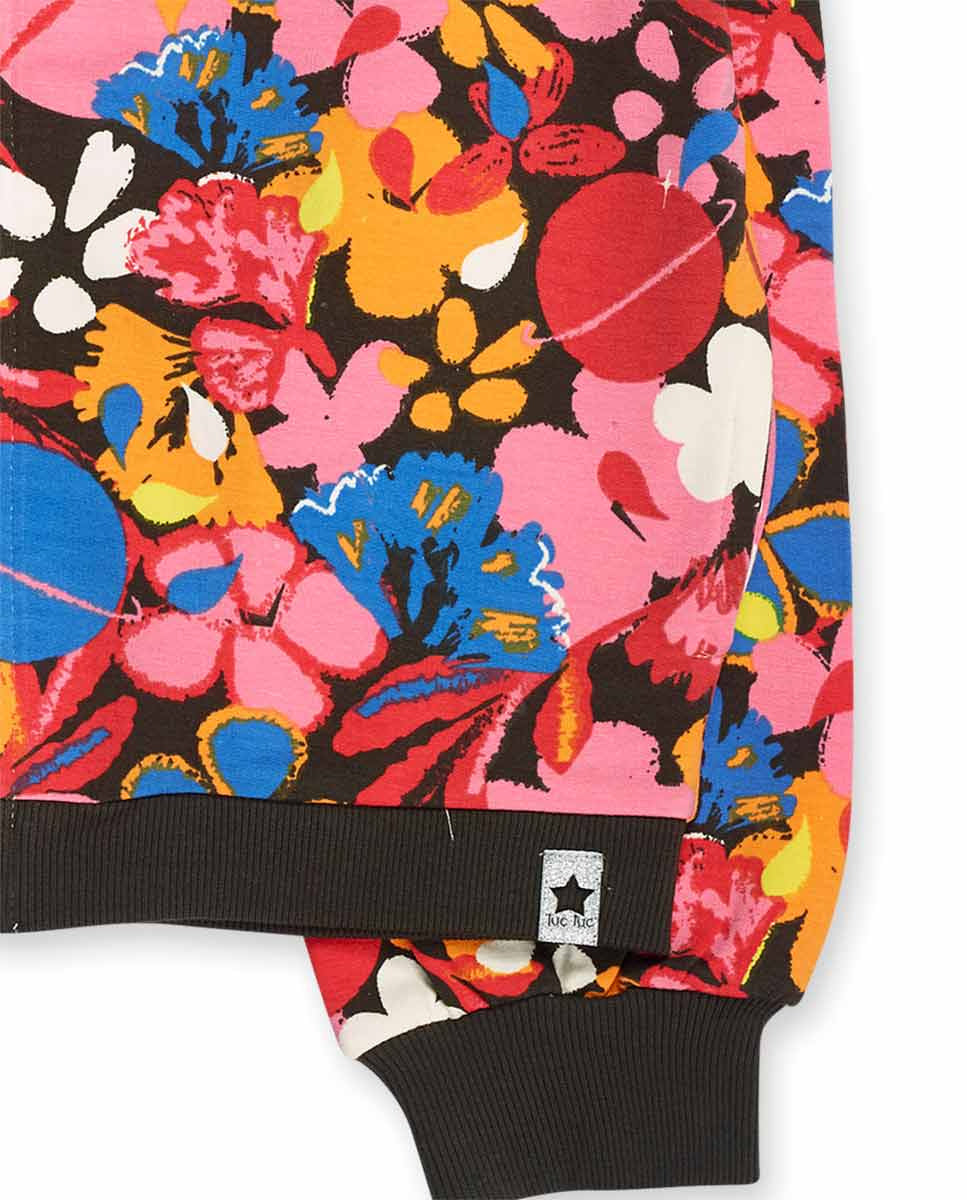 Chaqueta felpa estampado niña Natural Planet