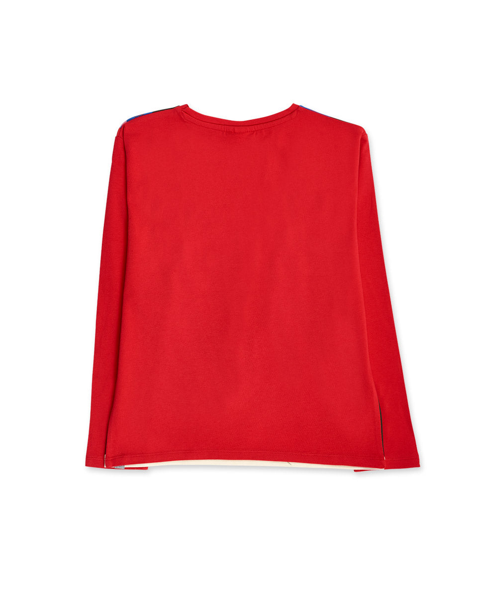 Camiseta punto rojo niña Natural Planet