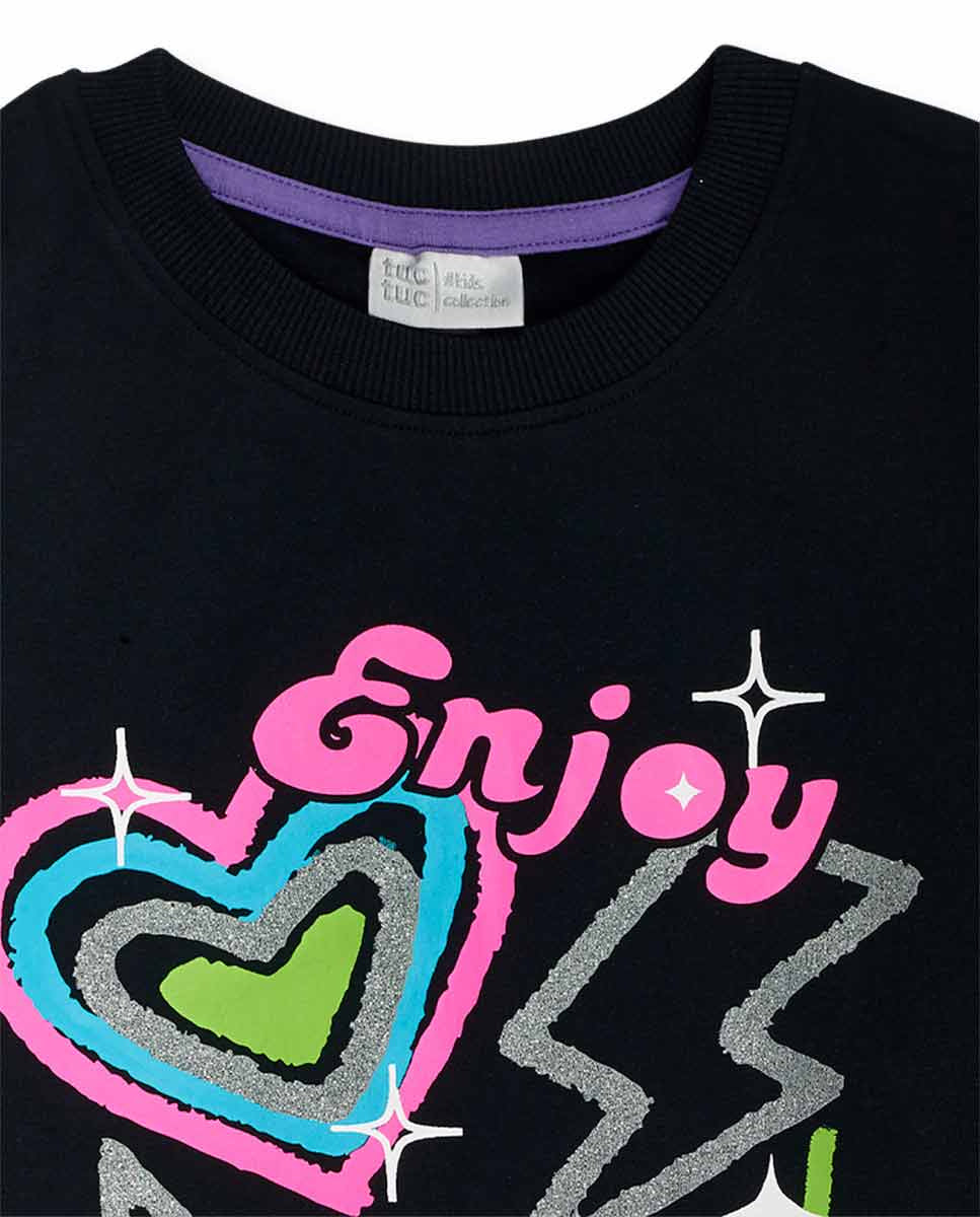 Vestido felpa negro niña K-Pop