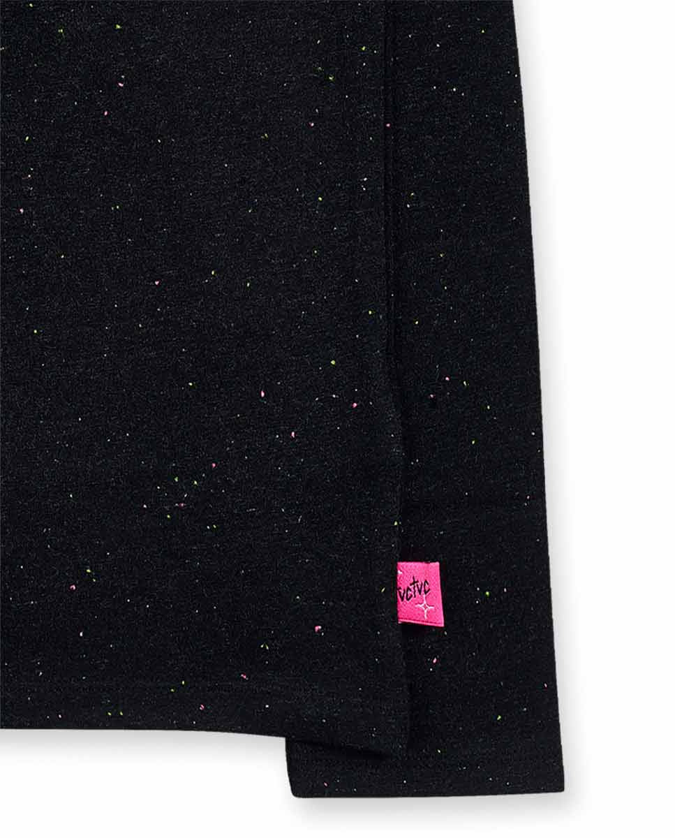 Camiseta punto negro niña K-Pop