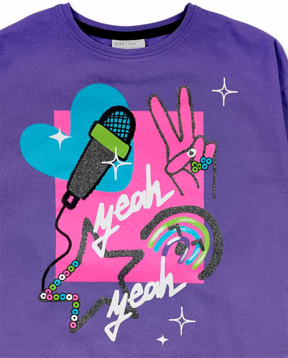 Camiseta punto lila niña K-Pop