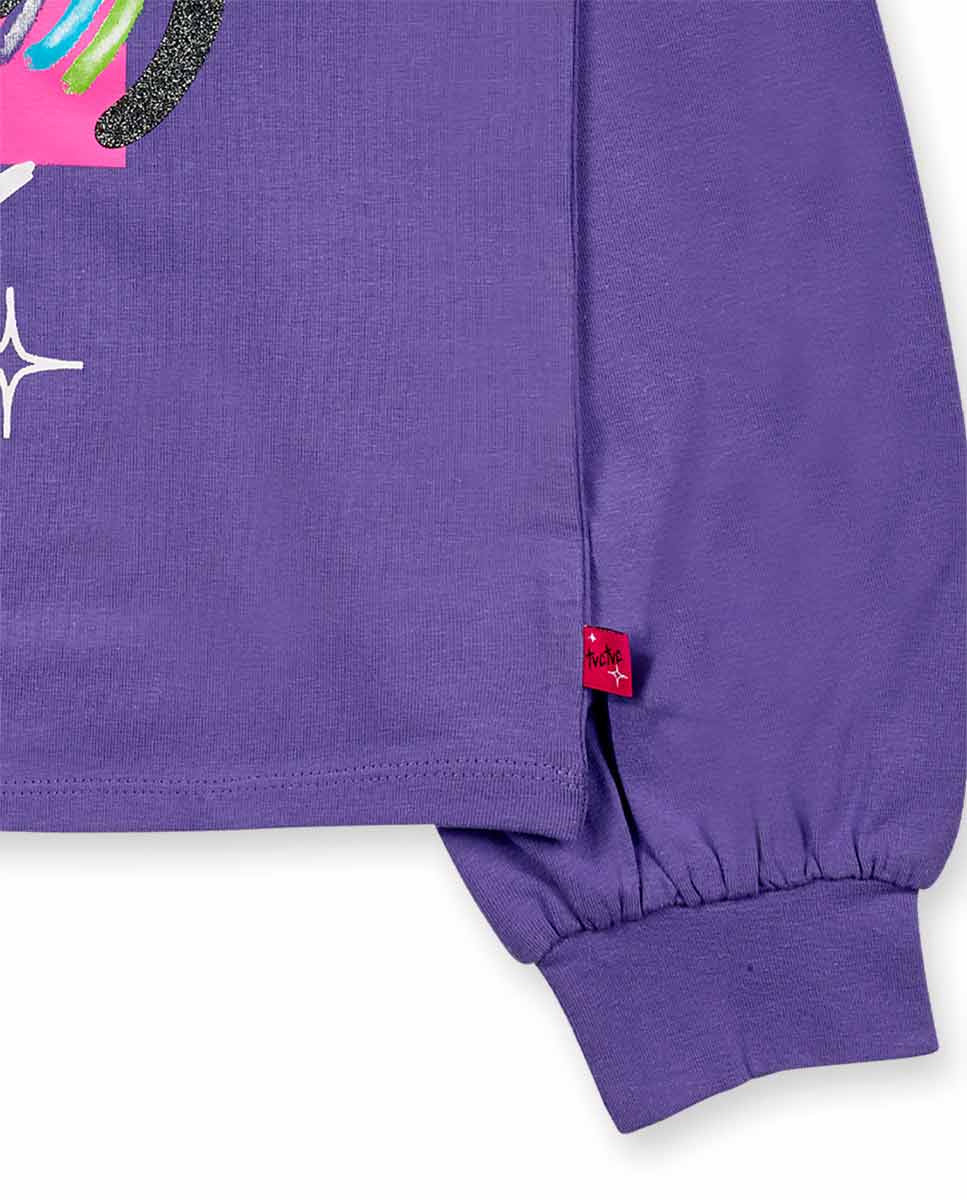 Camiseta punto lila niña K-Pop