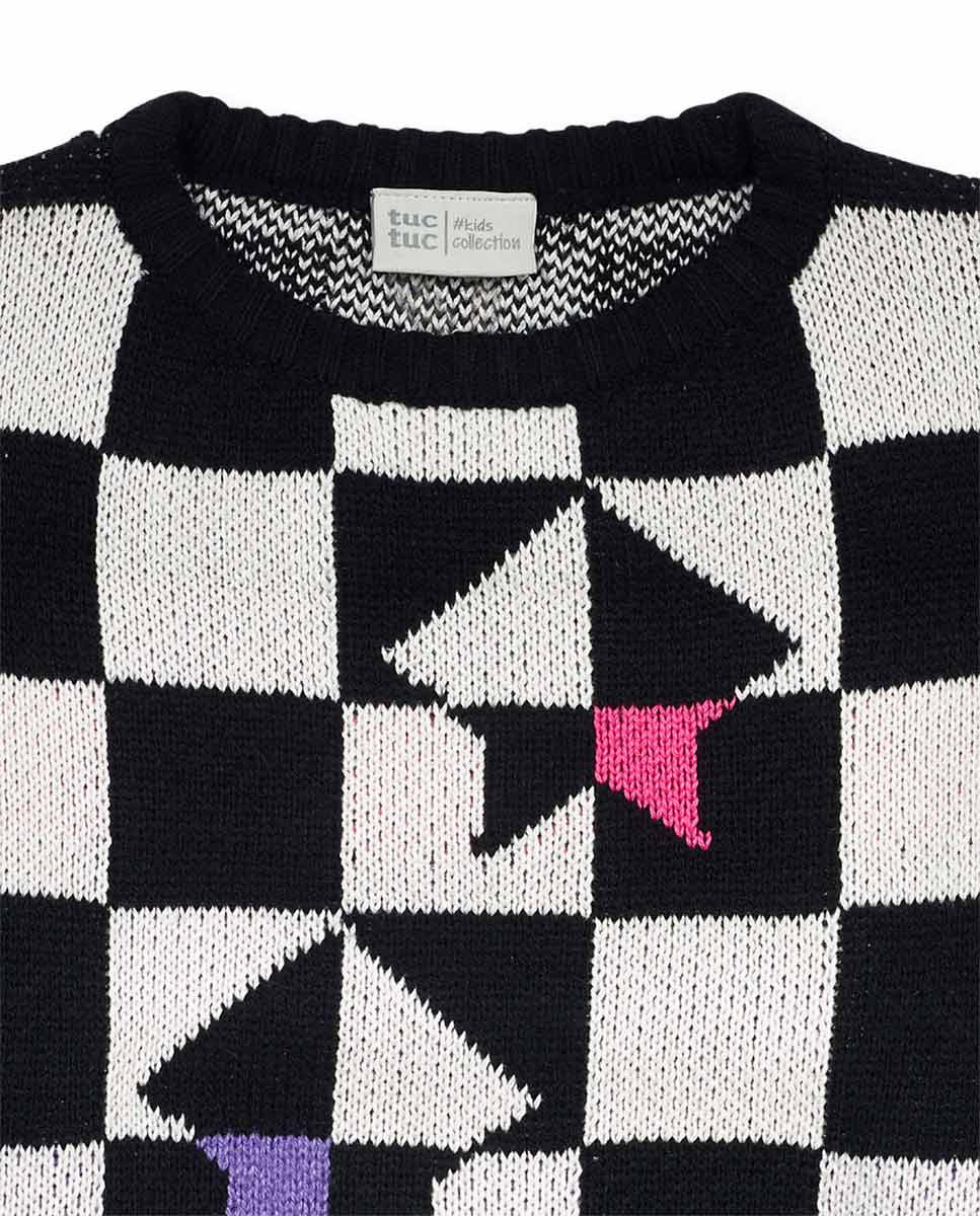 Jersey tricot cuadros niña K-Pop