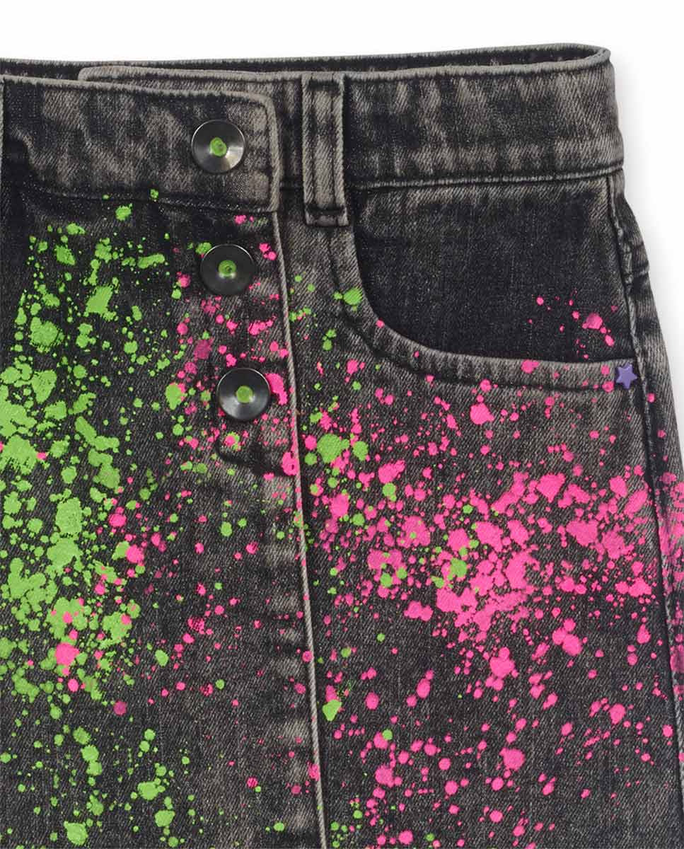 Falda denim gris niña K-Pop
