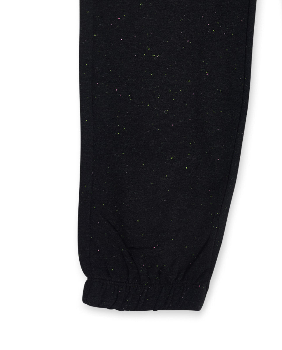 Pantalón felpa negro niña K-Pop