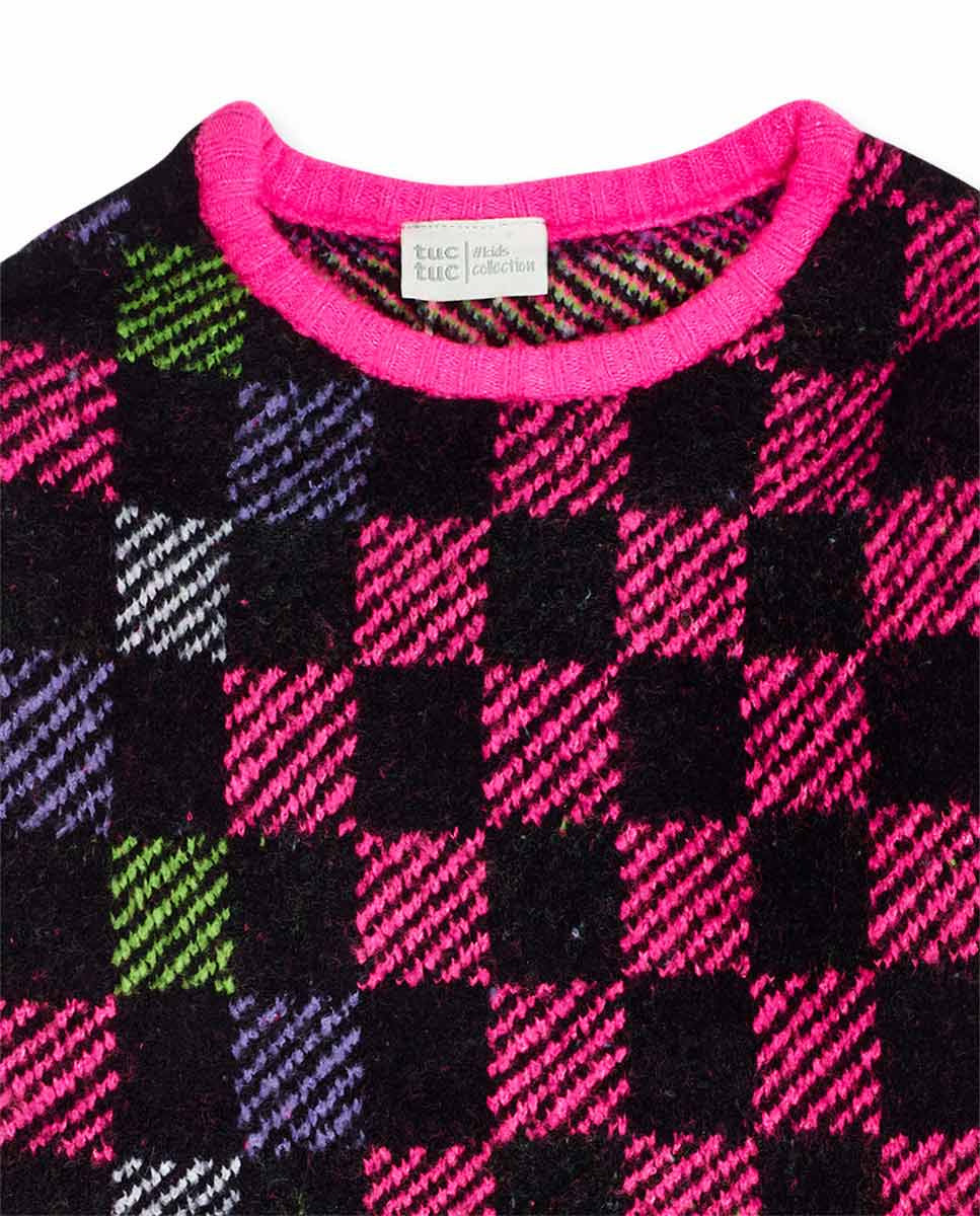Vestido tricot rosa niña K-Pop