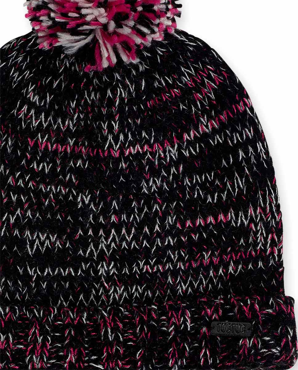 Gorro y bufanda tricot negro niña K-Pop