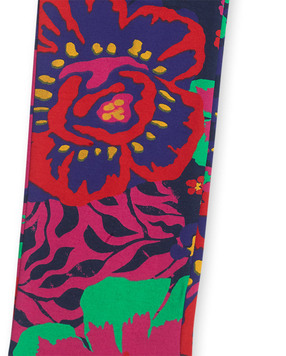 Legging felpa azul de niña Wild Flower