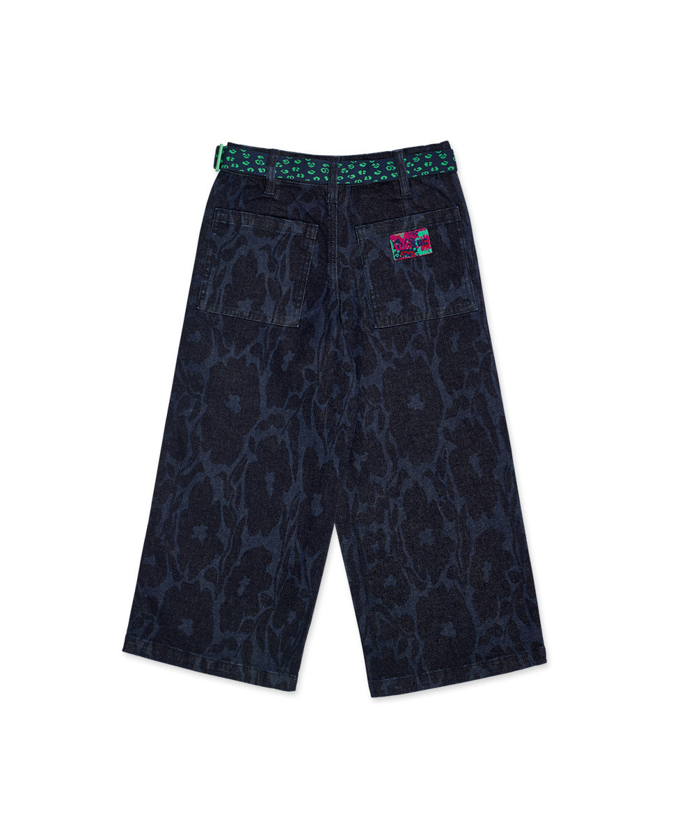 Pantalón denim azul niña Wild Flower