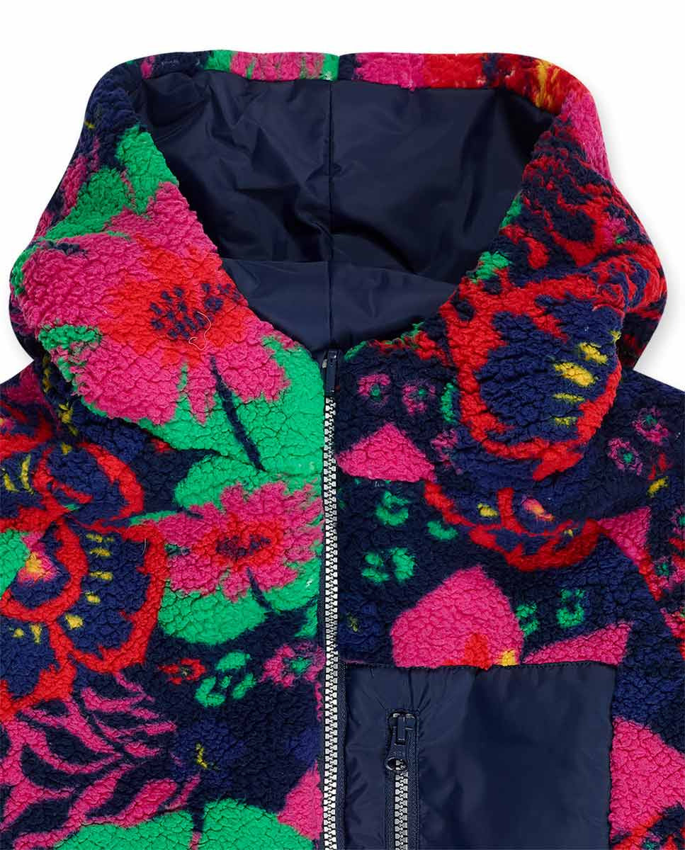 Parka reversible rosa niña Wild Flower