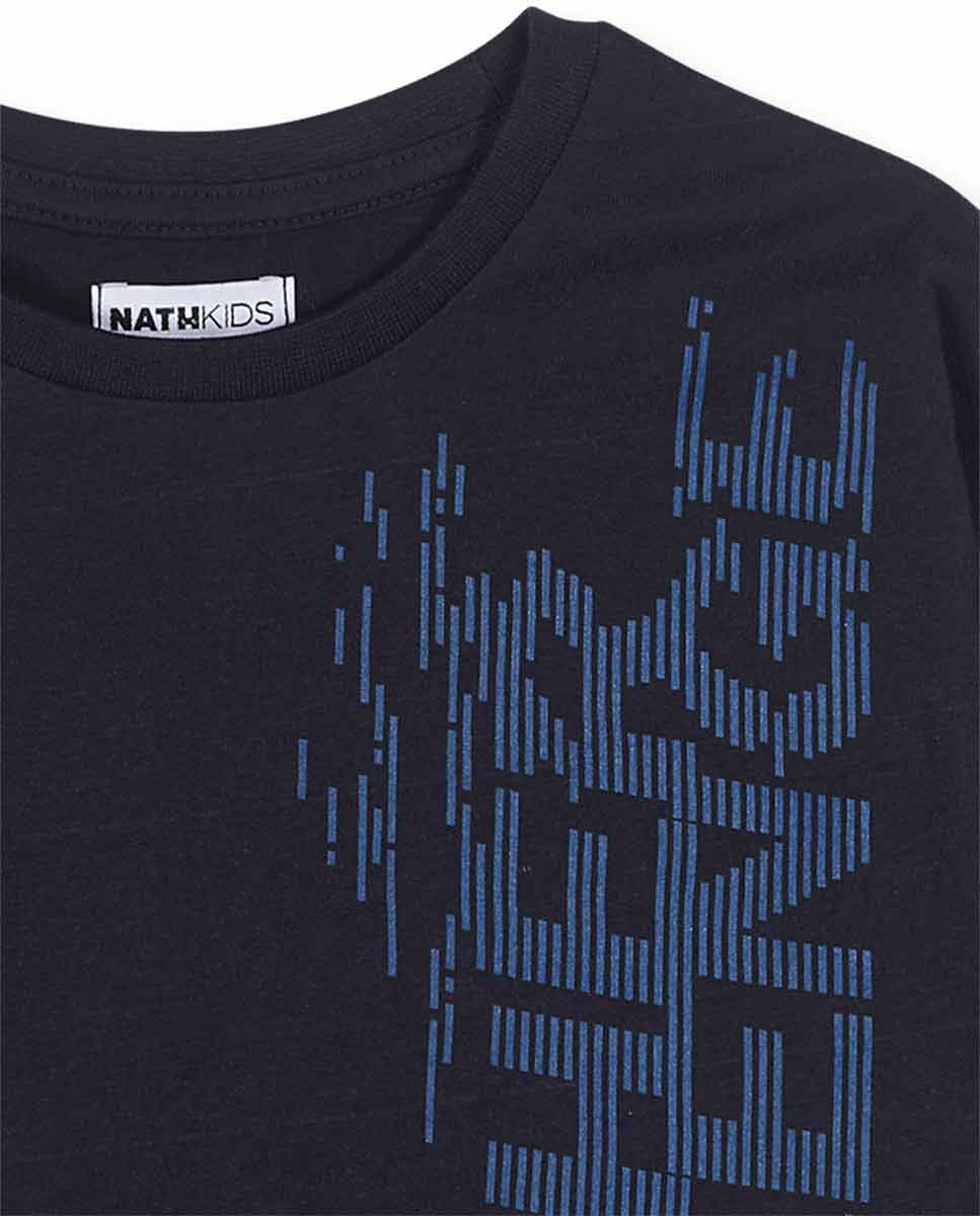 Camiseta punto azul de niño Another Challenge