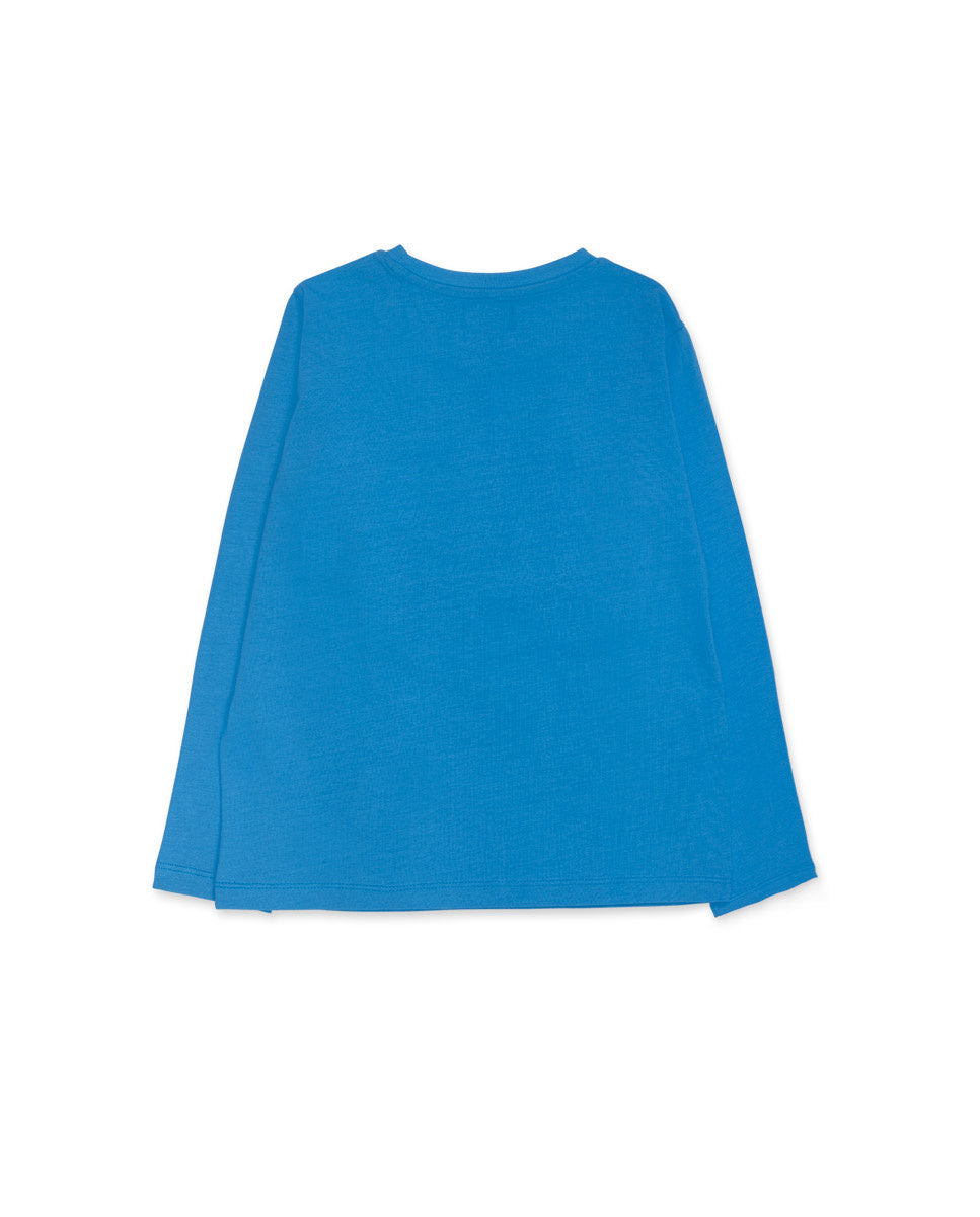 Camiseta punto azul de niño Creative Minds