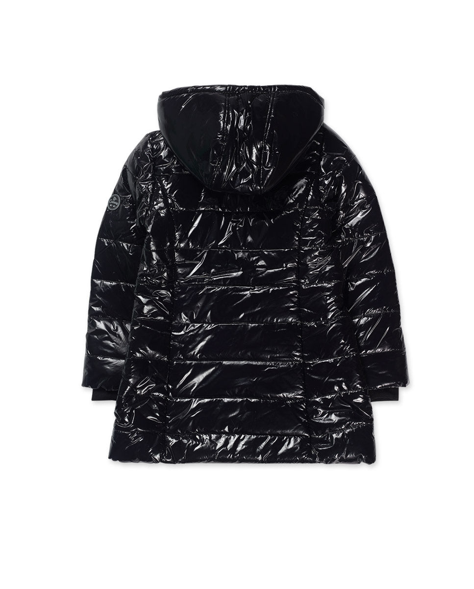 Abrigo plana negro niña Dark Romance