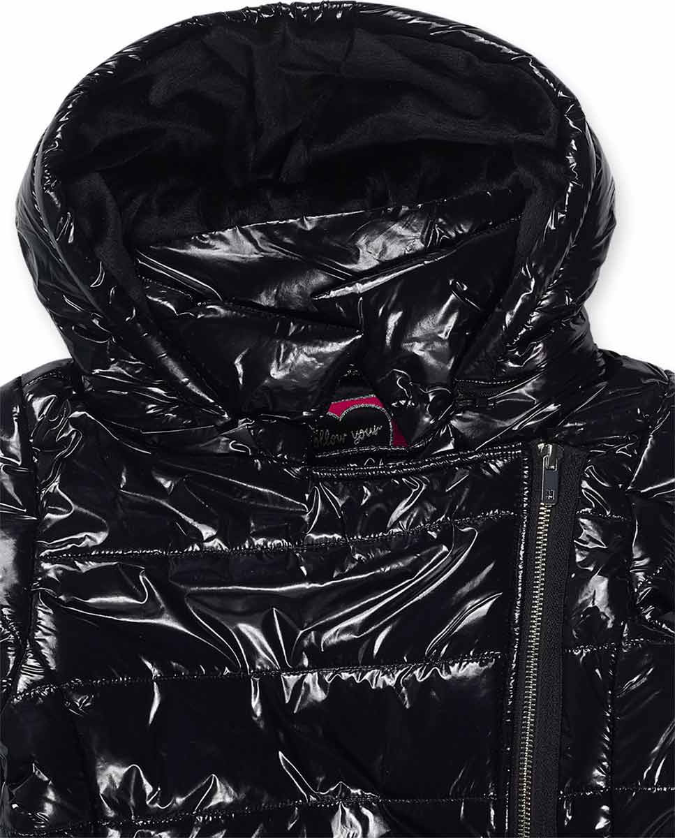 Abrigo plana negro niña Dark Romance