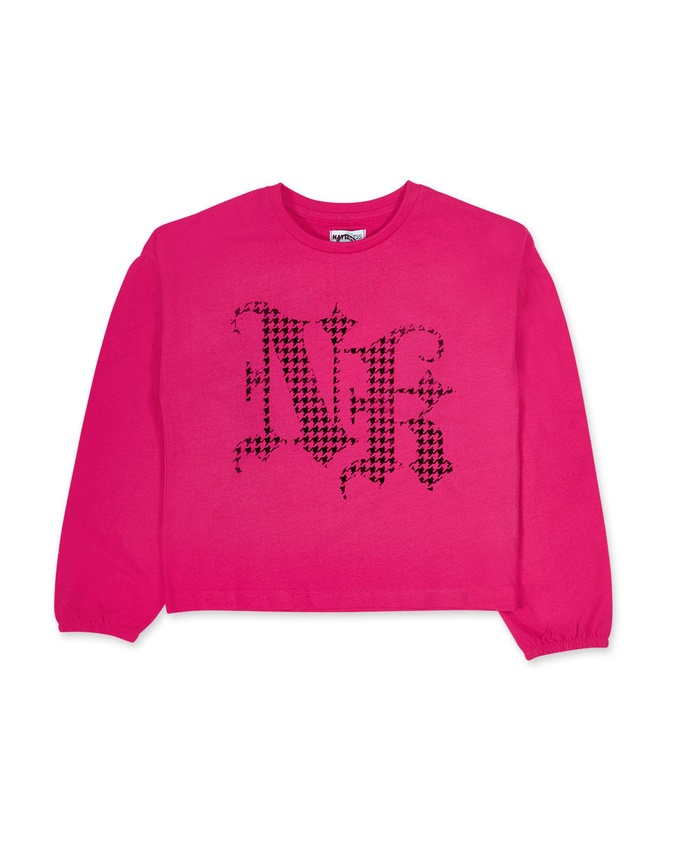 Camiseta punto rosa niña Dark Romance