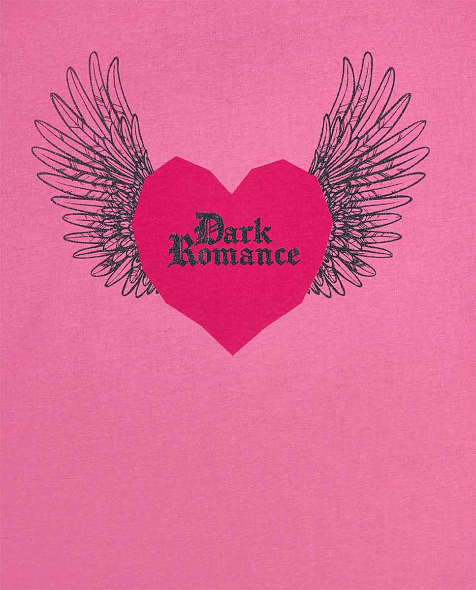 Camiseta punto rosa de niña Dark Romance
