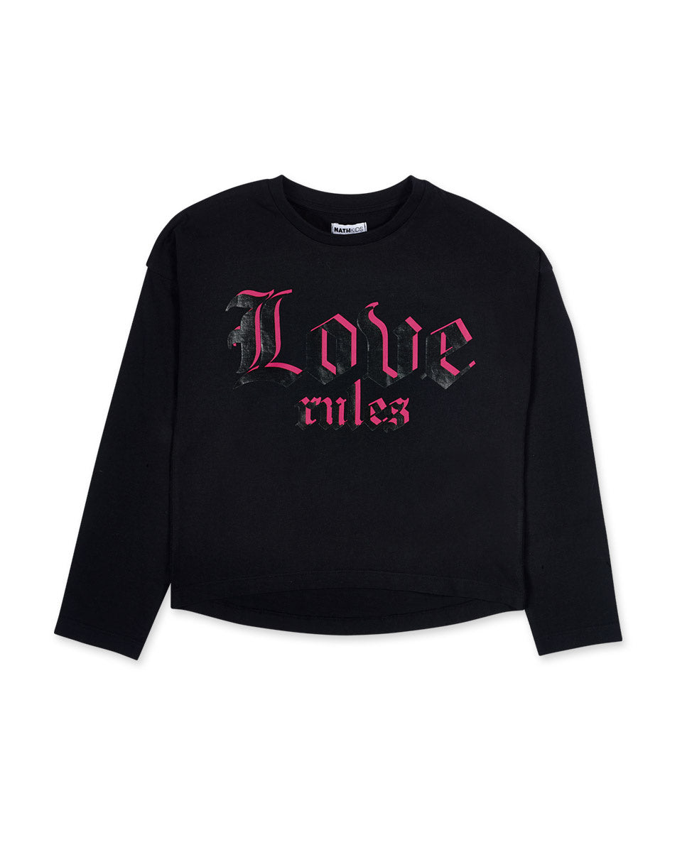 Camiseta punto negra niña Dark Romance