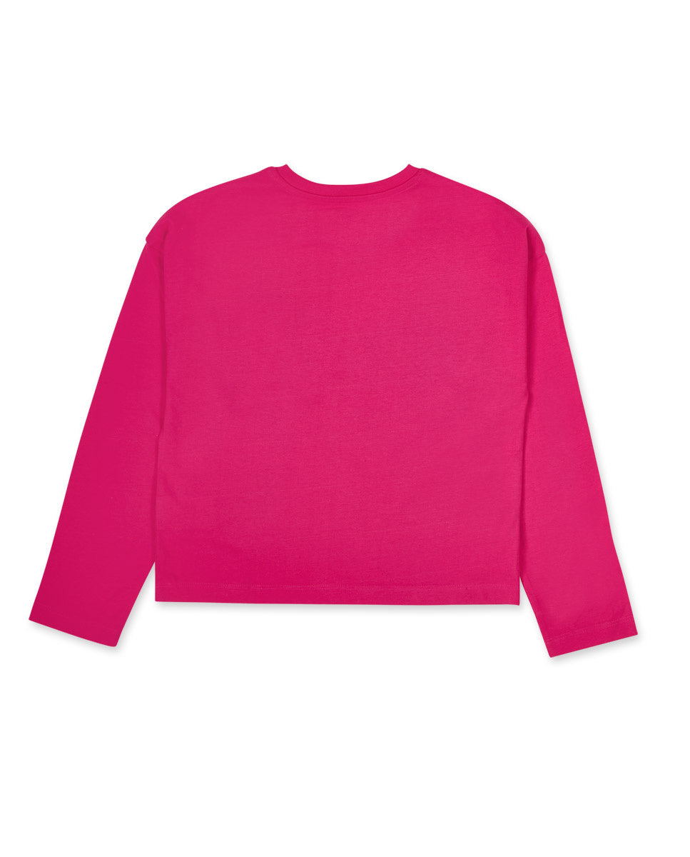 Camiseta punto color rosa de niña Dark Romance