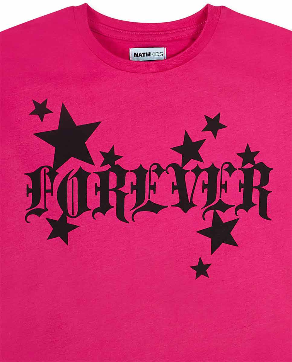Camiseta punto color rosa de niña Dark Romance