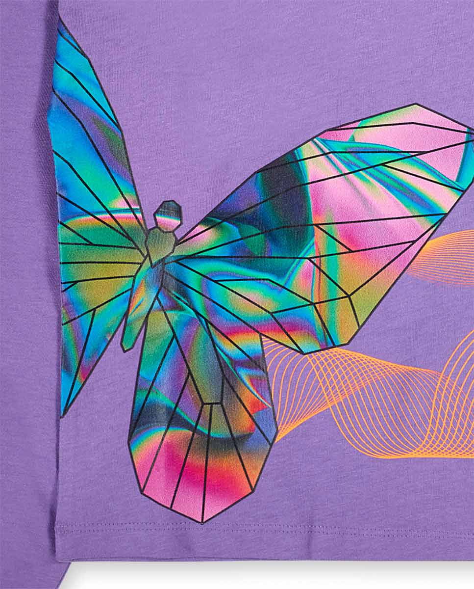 Camiseta punto lila niña Digital Dreamer.