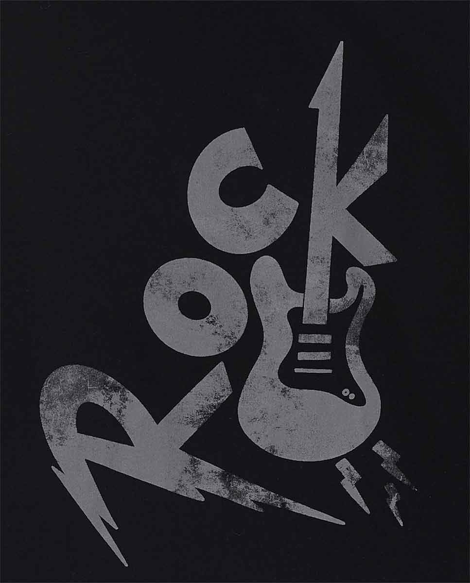 Camiseta punto negro niño Let's Rock Together