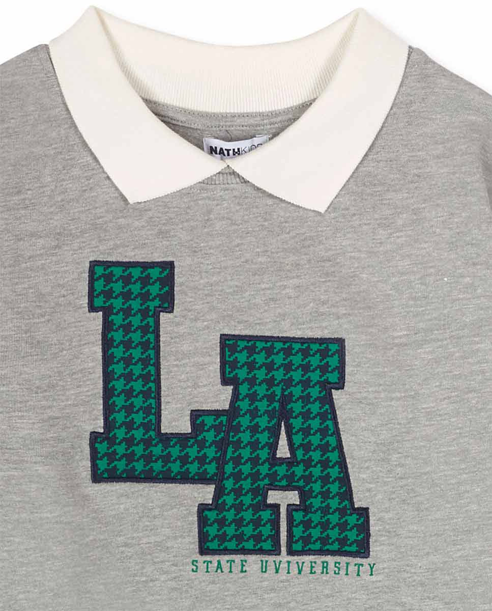 Sudadera punto gris niña Love to Learn