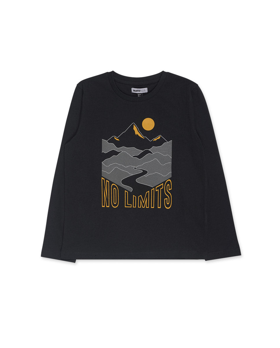 Camiseta punto negro niño New Horizons