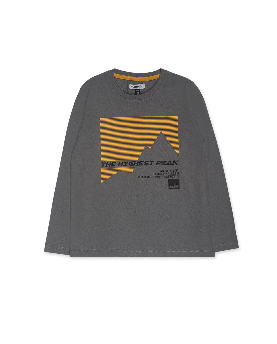 Camiseta punto gris de niño New Horizons