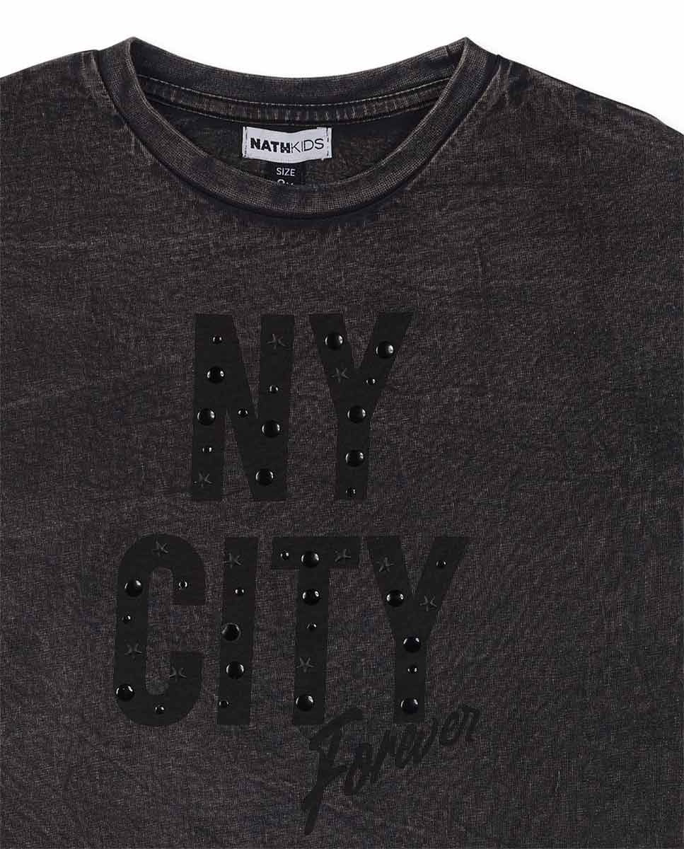 Camiseta punto gris niña No Rules