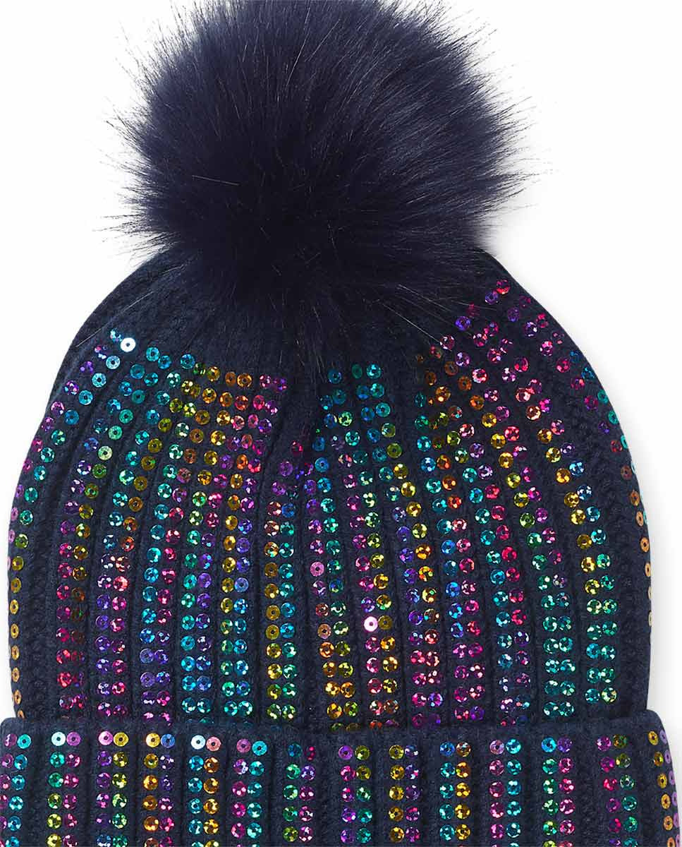 Gorro y bufanda punto azul niña Nocturne