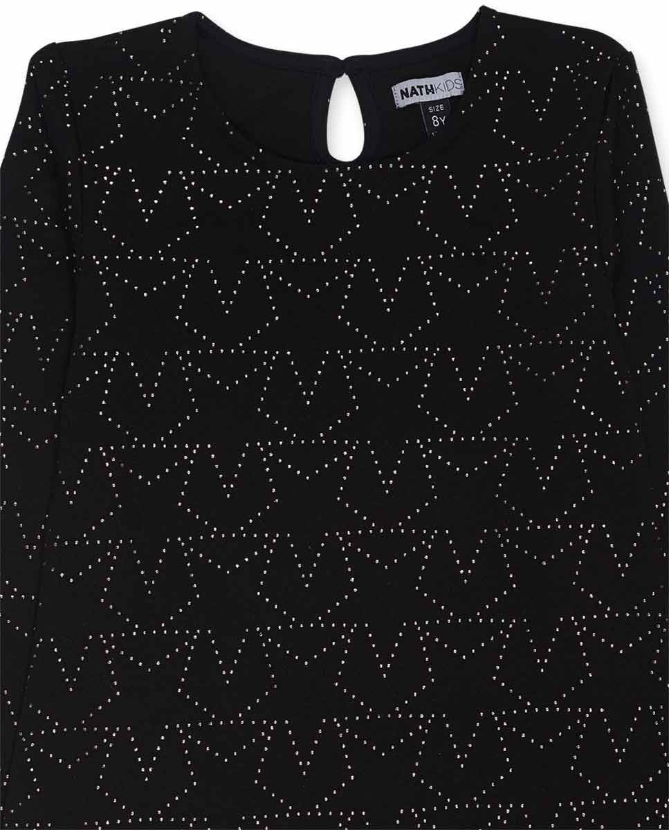 Vestido punto negro niña Starlight