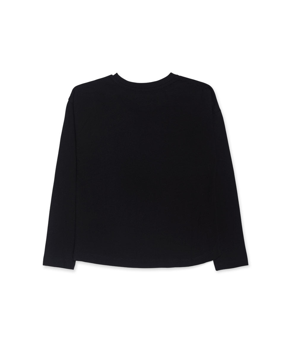 Camiseta punto negro niña Starlight