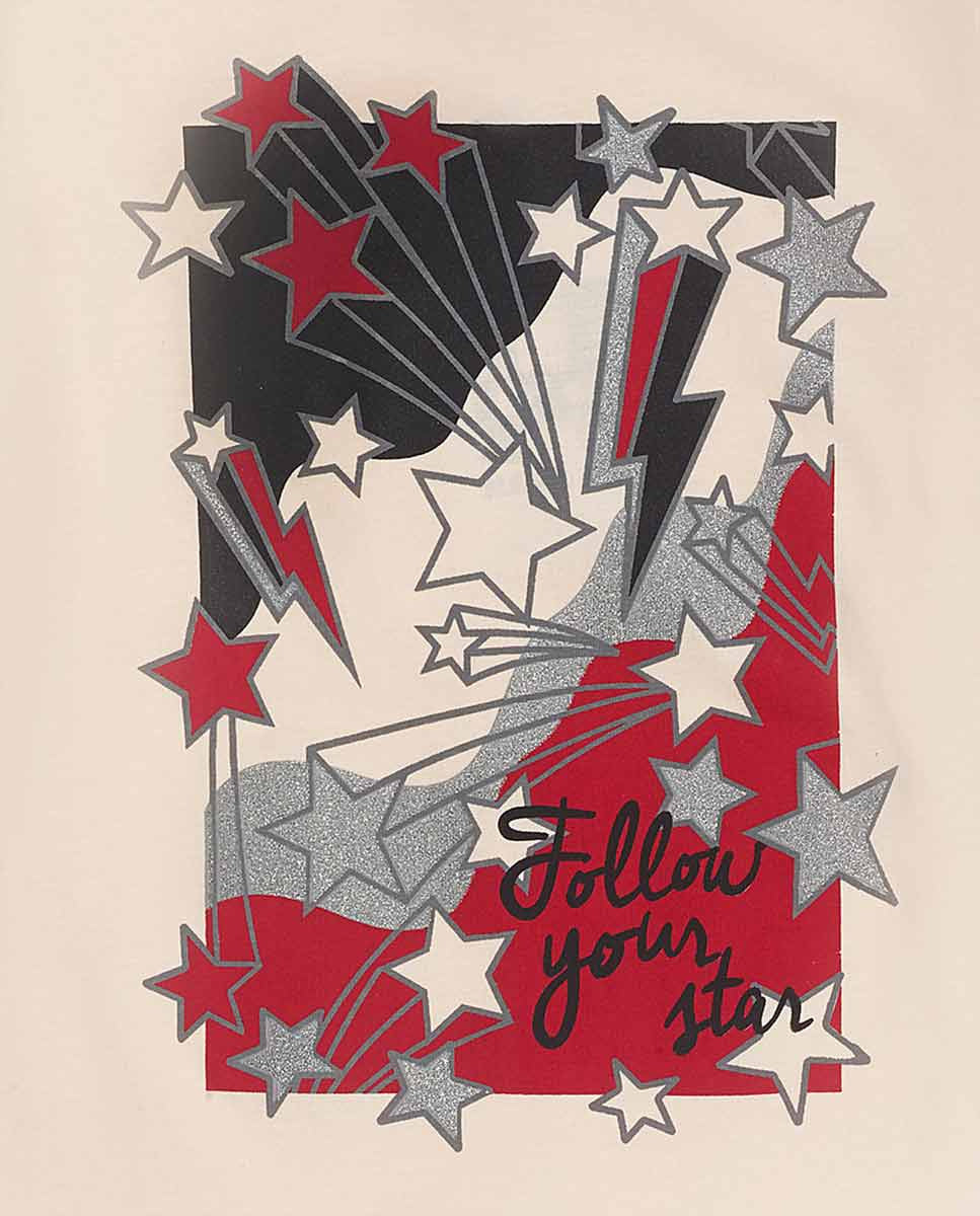 Camiseta punto beige niña Starlight