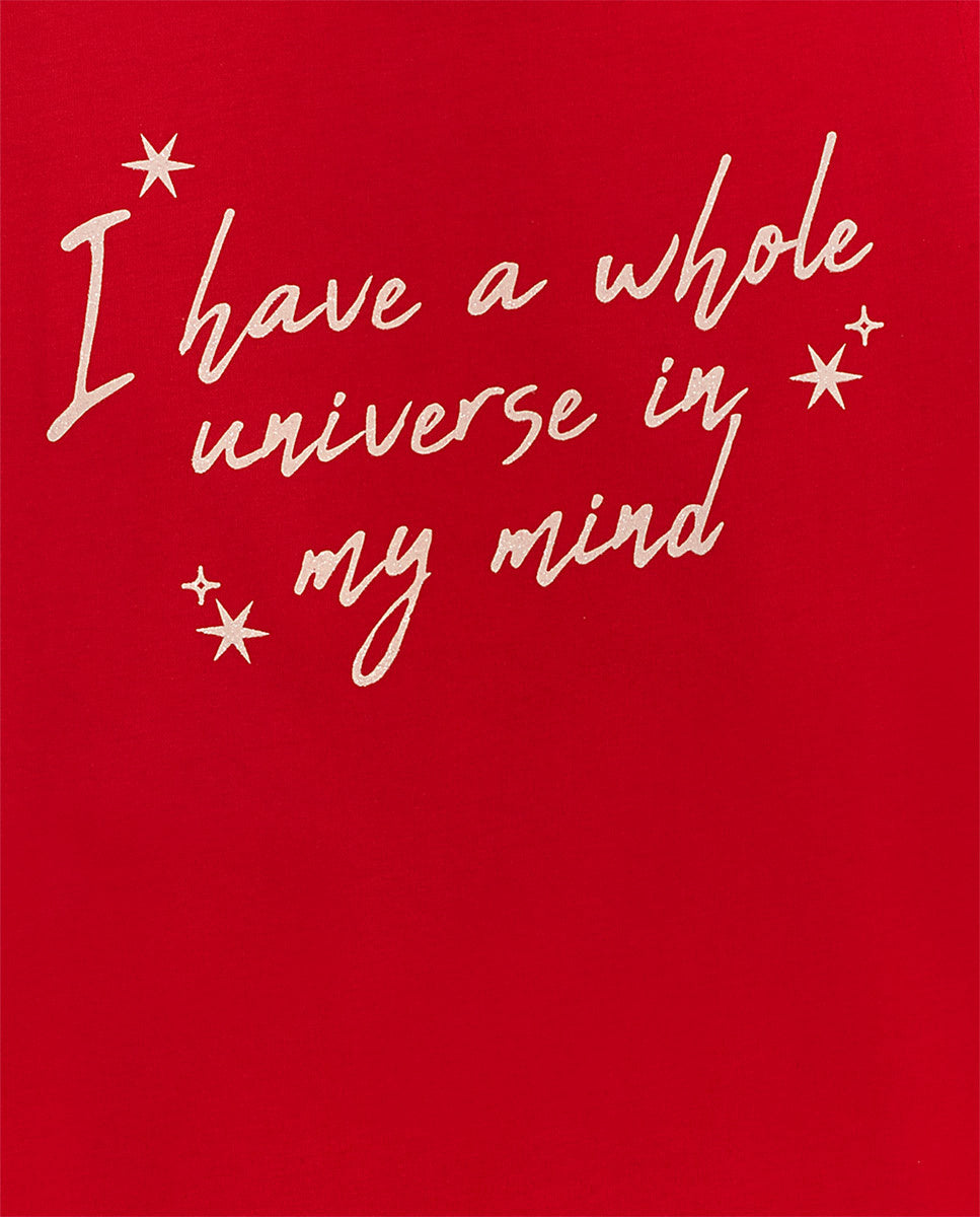 Camiseta punto roja niña Starlight