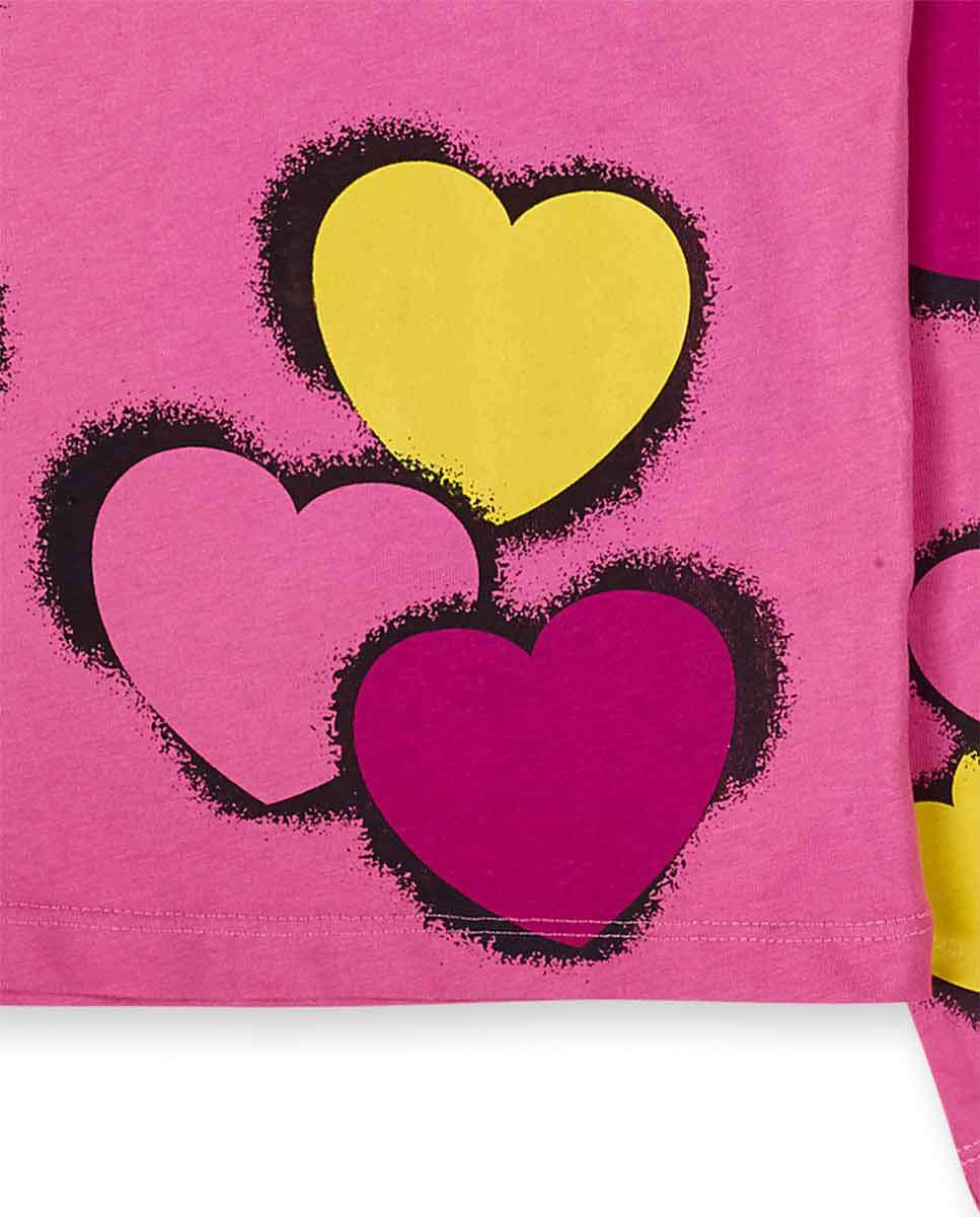 Camiseta punto rosa de niña The Happy World