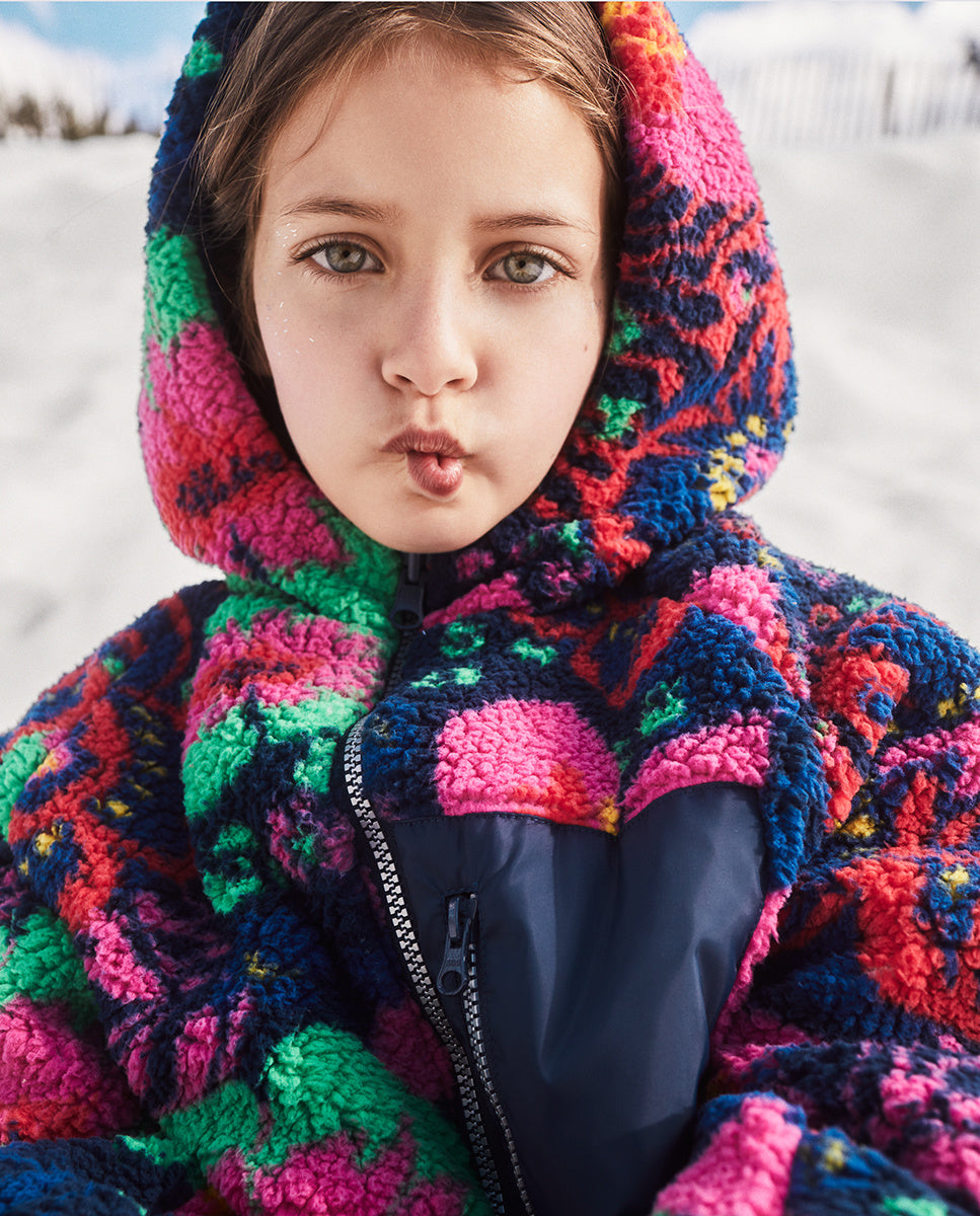 Parka reversible rosa niña Wild Flower